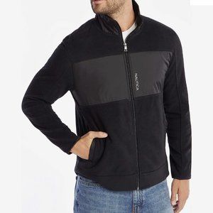 Nautica Men's Full Zip, Mock Neck Fleece